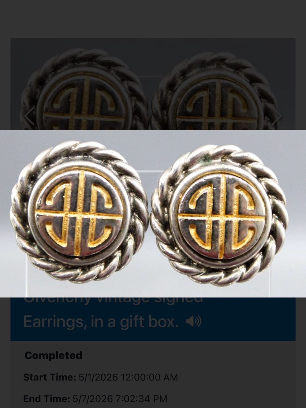 Givenchy vintage signed Earrings, in a gift box
